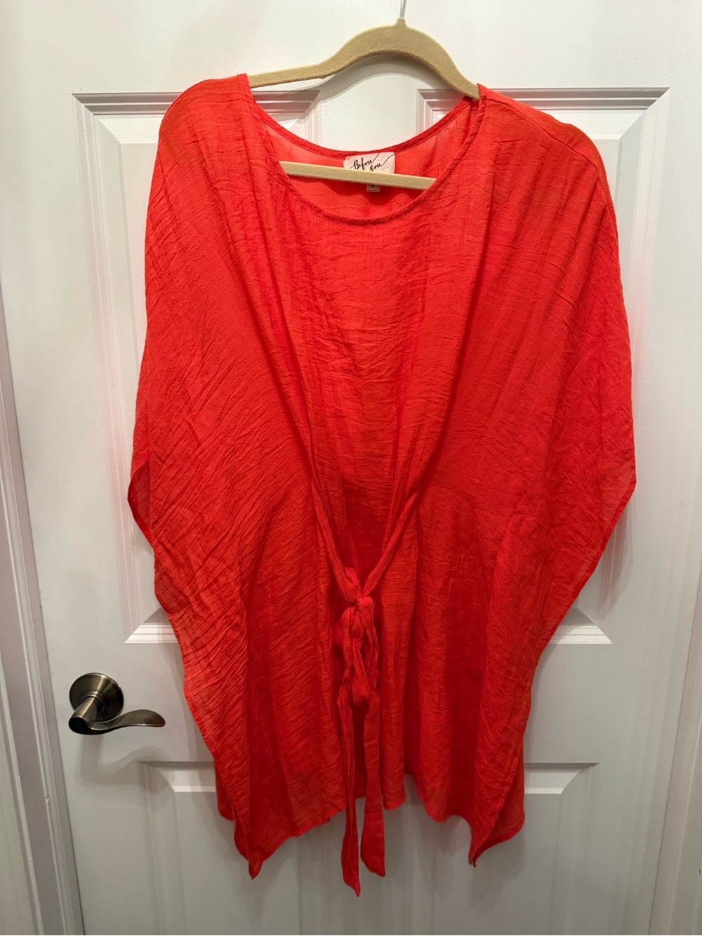 Bright Red Tie-Front Kimono Cardigan